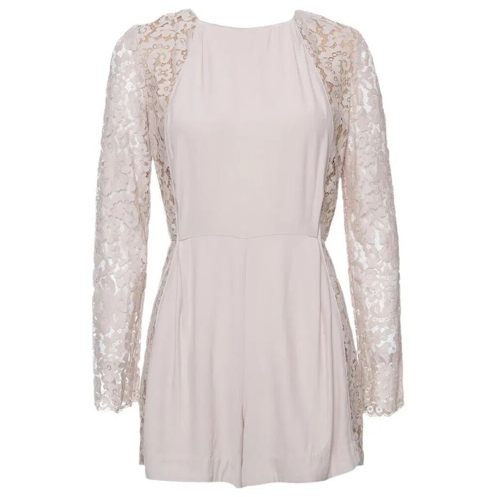 Zimmermann Nude Floral Lace Long Sleeve Romper Playsuit | Size 1